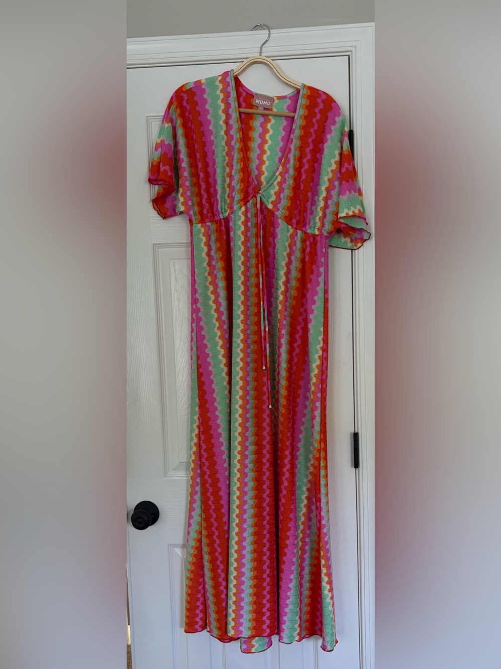 Show me your mumu Vibrant Multicolor Wave-Print Maxi Dress